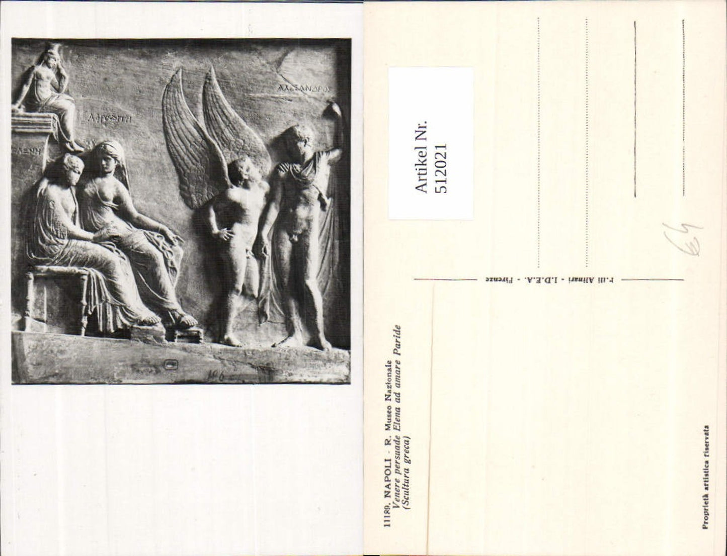 512021,Skulptur Figur Napoli Venere persuade Elena ad amare Paride Relief