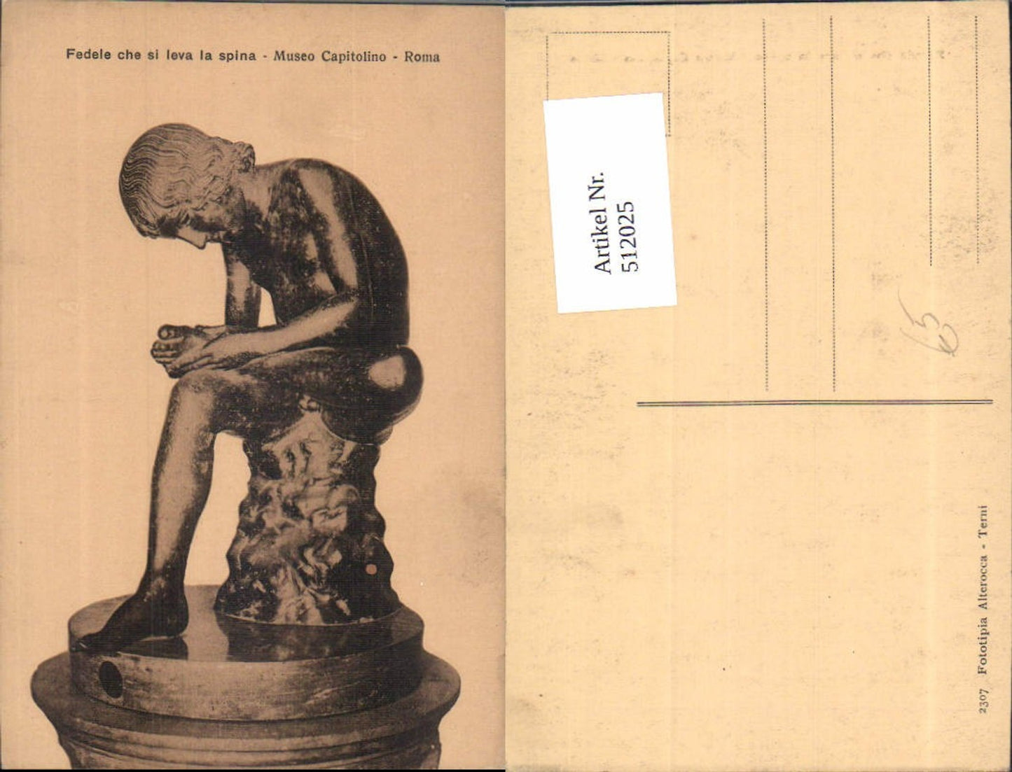 512025,Skulptur Figur Fedele che si leva la spina Roma