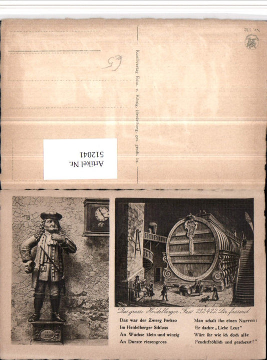 512041, Heidelberg Castle The Great Barrel Dwarf Perkeo pub Edm. v. König 132