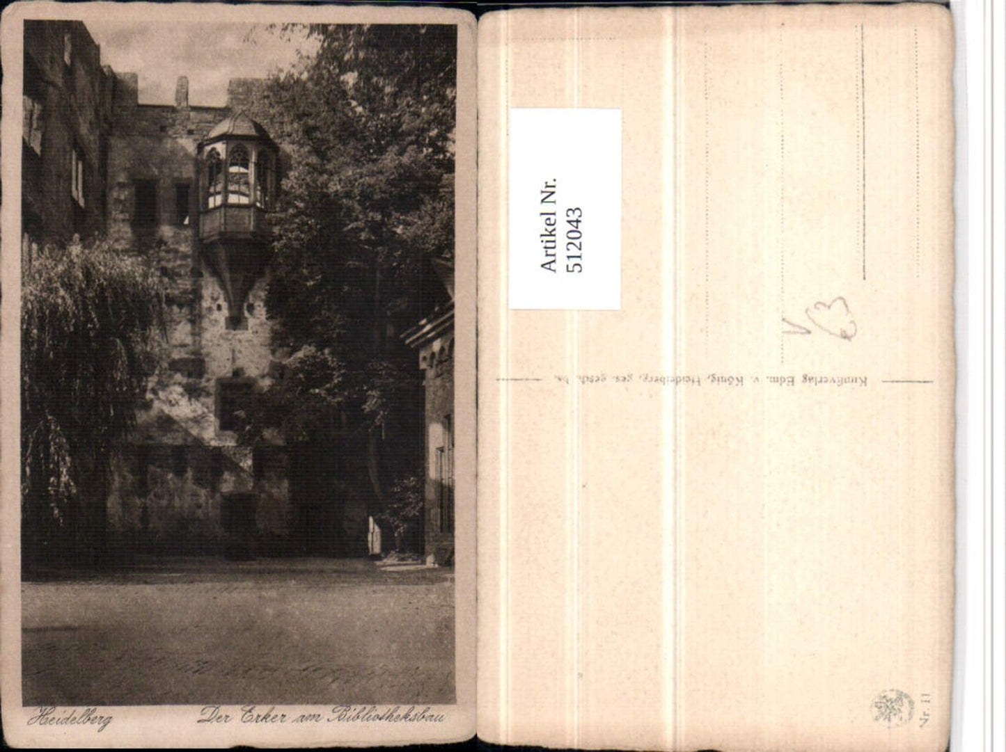 512043,Heidelberg Schloss Erker am Bibliotheksbau pub Edmund v. König 11