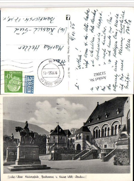512062,Goslar am Harz Kaiserpfalz Barbarossa u. Kaiser Wilhelm-Denkmal