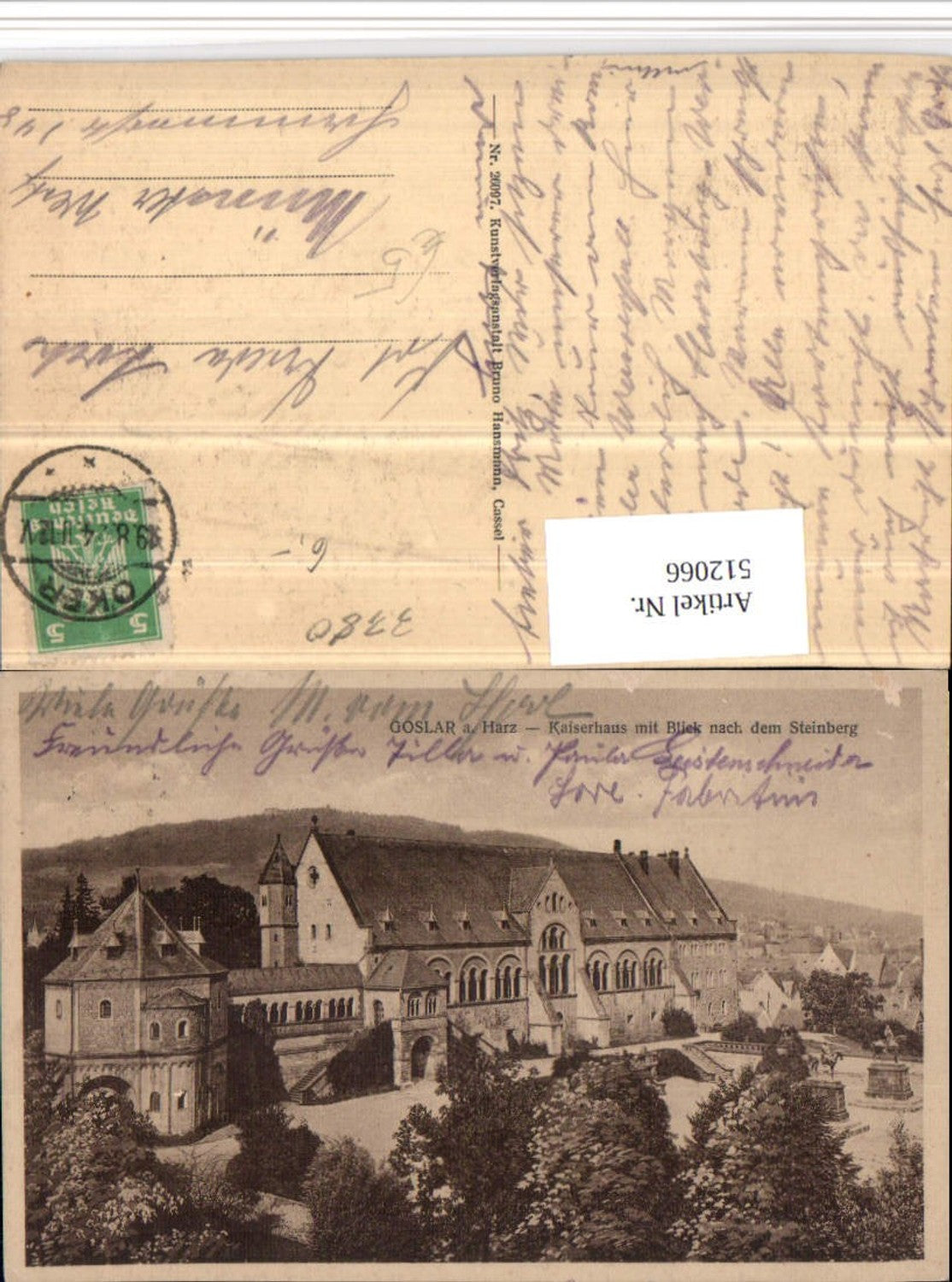 512066,Goslar am Harz Kaiserhaus m. Blick nach dem Steinberg