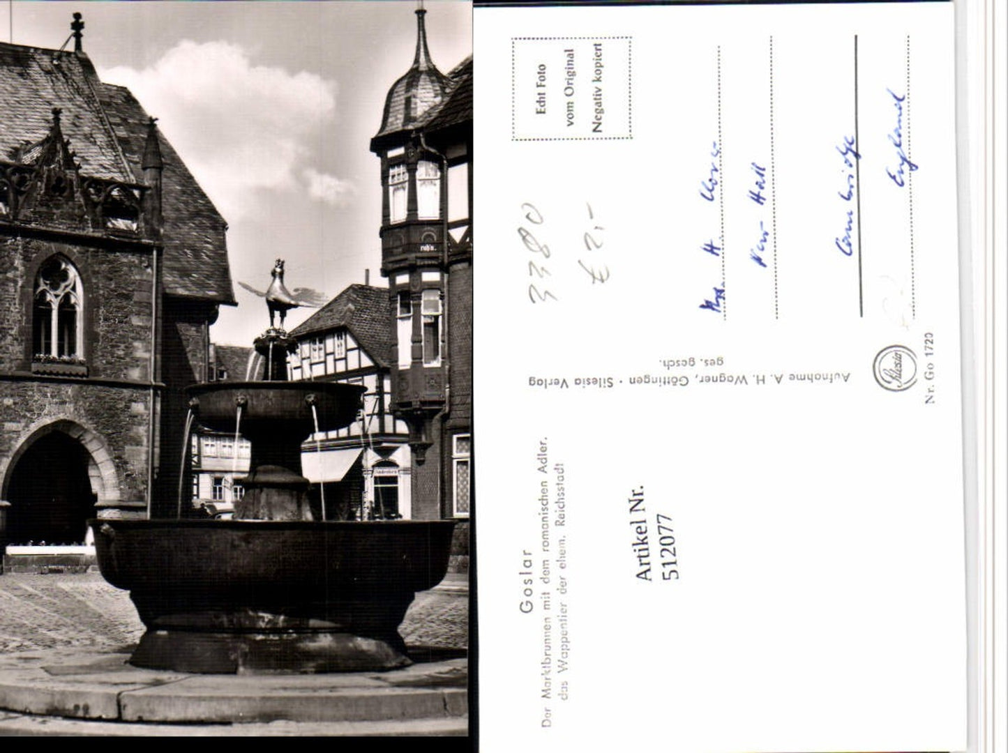 512077,Goslar Marktbrunnen Brunnen m. Romanischen Adler