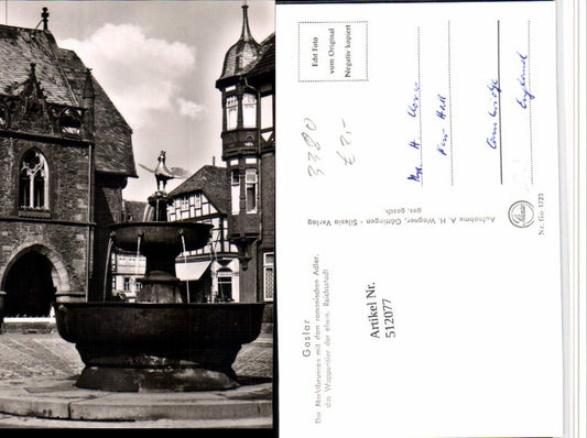 512077,Goslar Marktbrunnen Brunnen m. Romanischen Adler