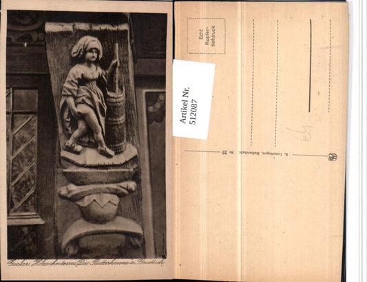 512087,Goslar Holzschnitzerei Die Butterhanne am Brusttuch Detail