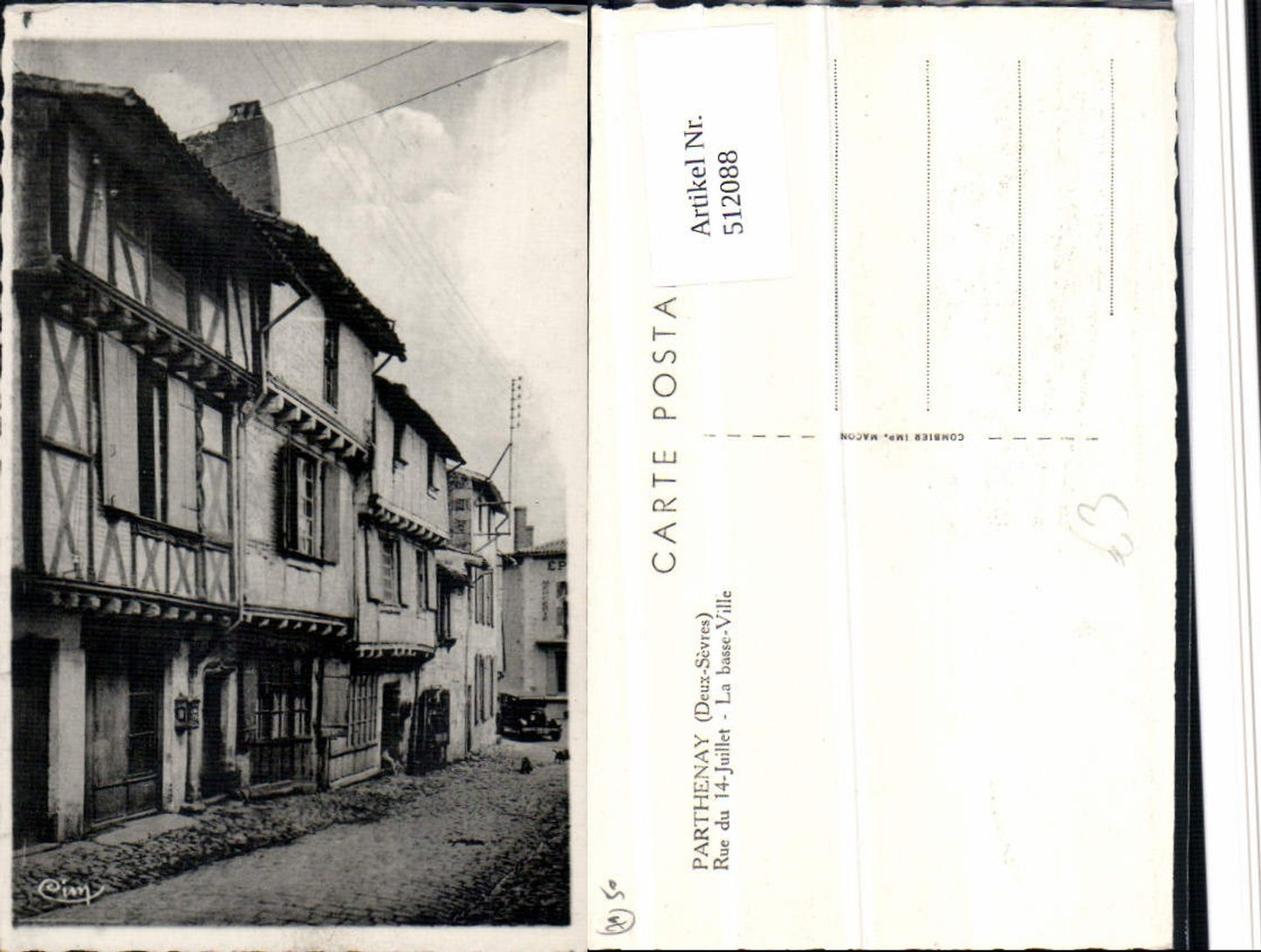 512088,Poitou-Charentes Deux-Sevres Parthenay La basse-Ville Häuser