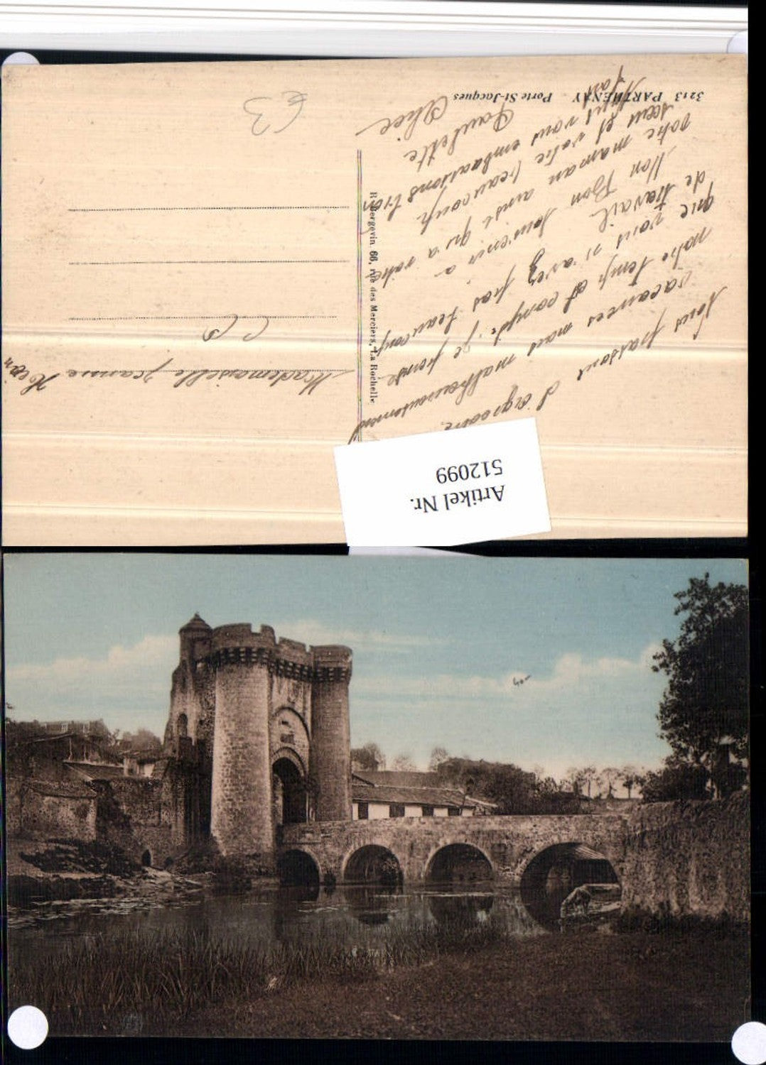 512099,Poitou-Charentes Deux-Sevres Parthenay Porte St-Jacques Tor Brücke