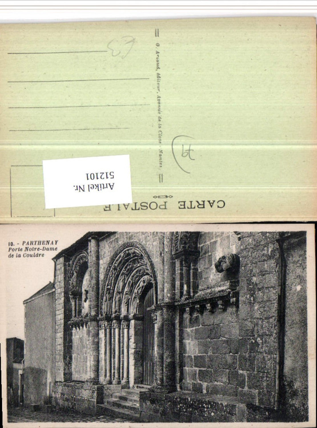 512101,Poitou-Charentes Deux-Sevres Parthenay Porte Notre-Dame de la Couldre