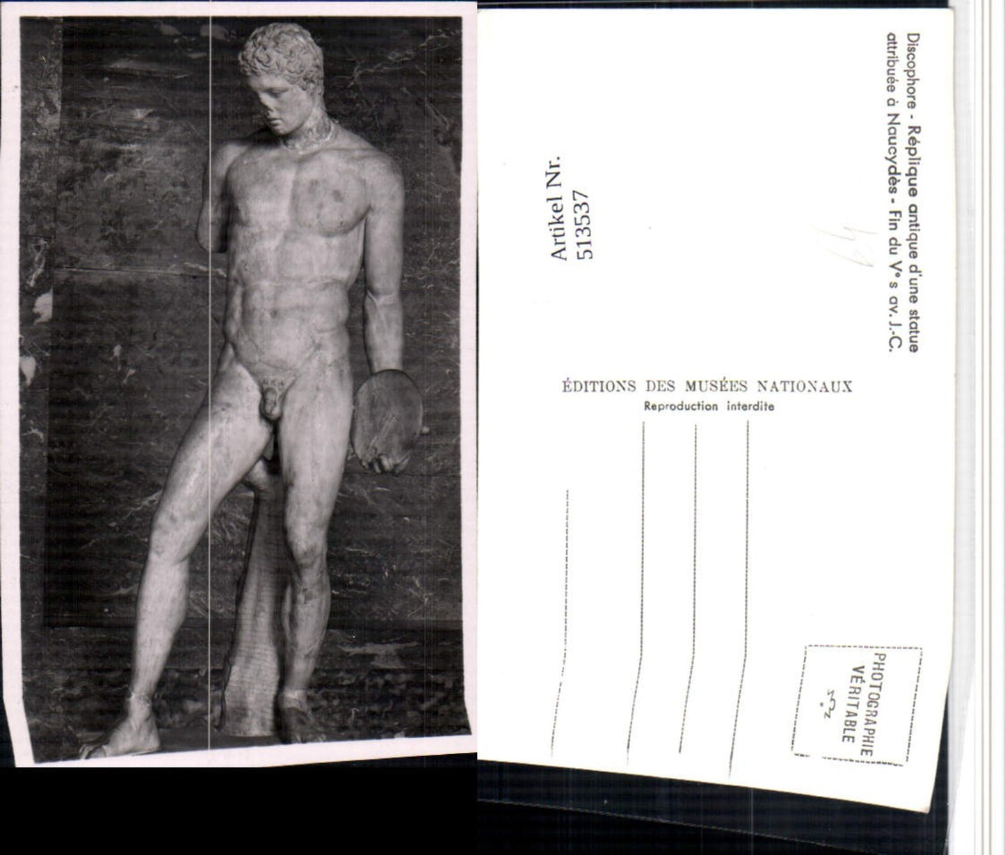 513537,Discophore Replique antique une statue attribuee Naucydes Erotik Statue