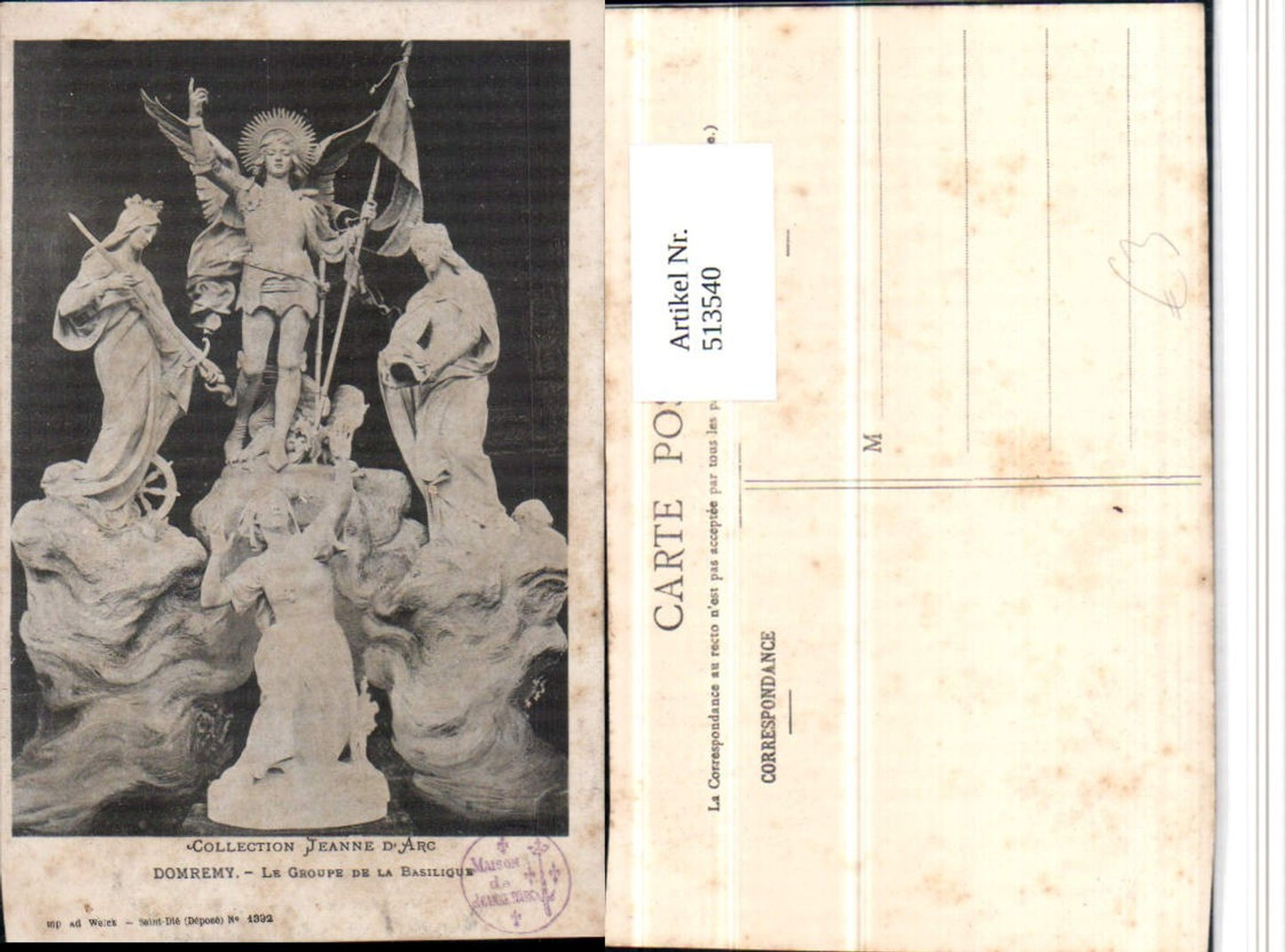513540,Domremy Groupe de la Basilique Jeanne Arc Statuen Figuren