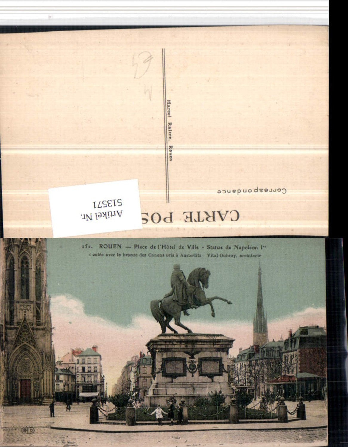 513571,Rouen Place de Hotel de Ville Statue de Napoleon Denkmal