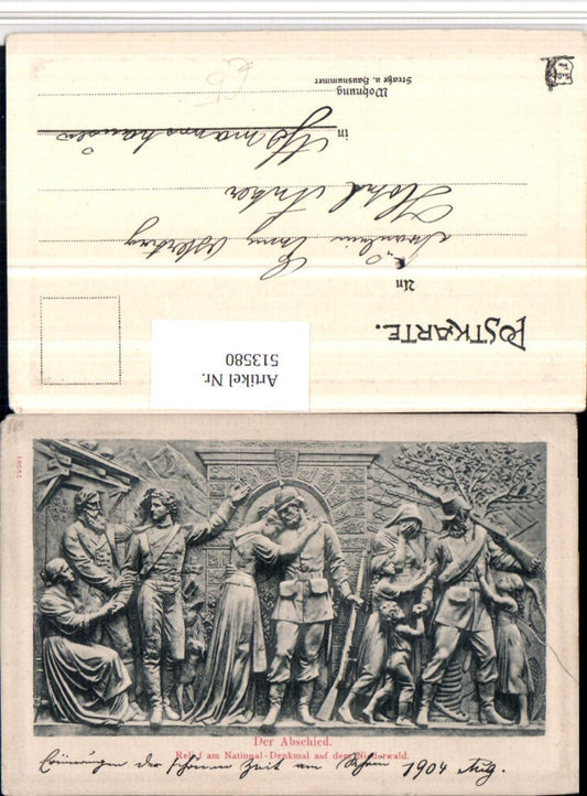 513580,Niederwald b. Rüdesheim National-Denkmal Relief Der Abschied