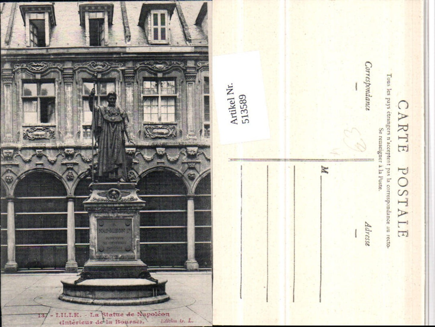 513589,Lille Statue de Napoleon Denkmal