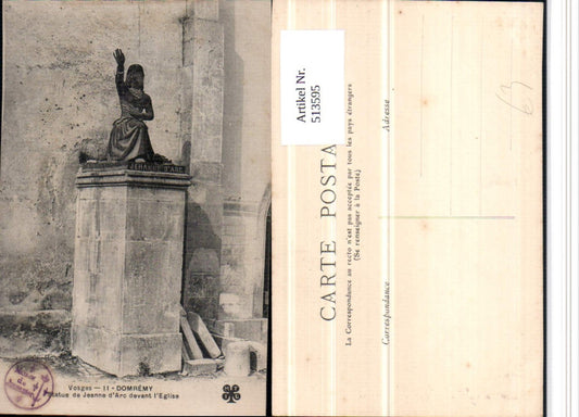 513595,Domremy Statue de Jeanne Arc devant Eglise Denkmal