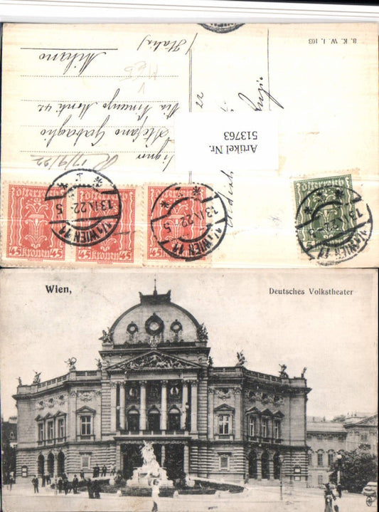 513763,Wien Deutsches Volkstheater Theater pub B.K.W.I. 103