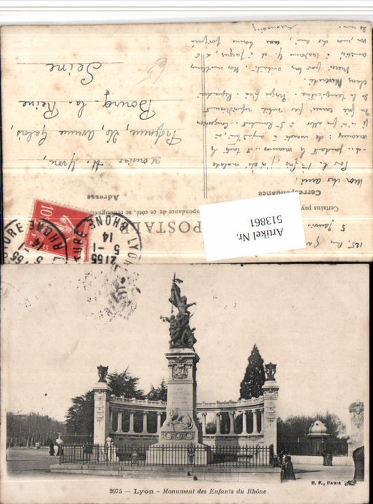 513861,Lyon Monument des Enfants du Rhone Denkmal