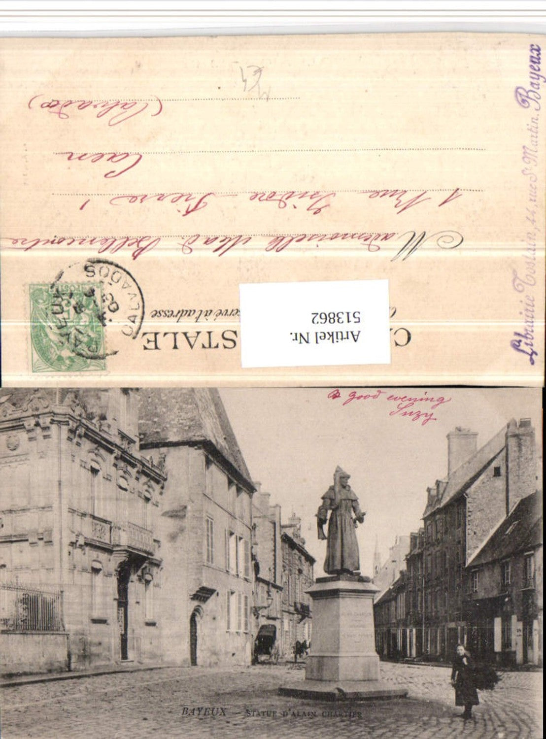 513862,Bayeux Statue Alain Chartier Denkmal