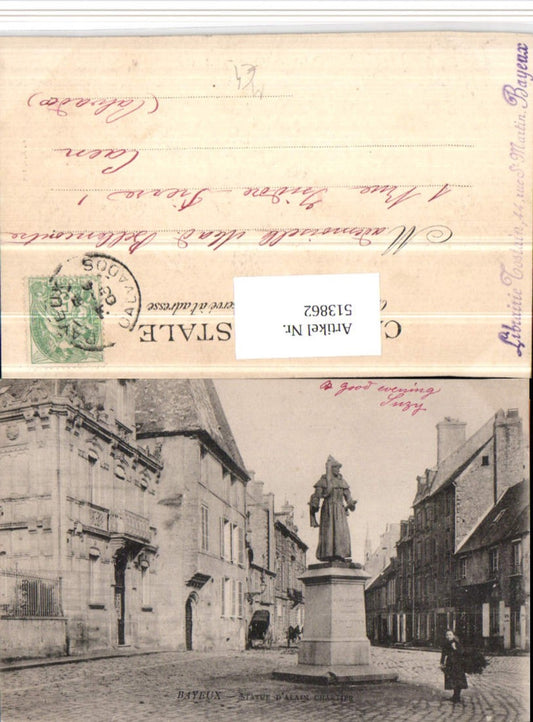 513862,Bayeux Statue Alain Chartier Denkmal