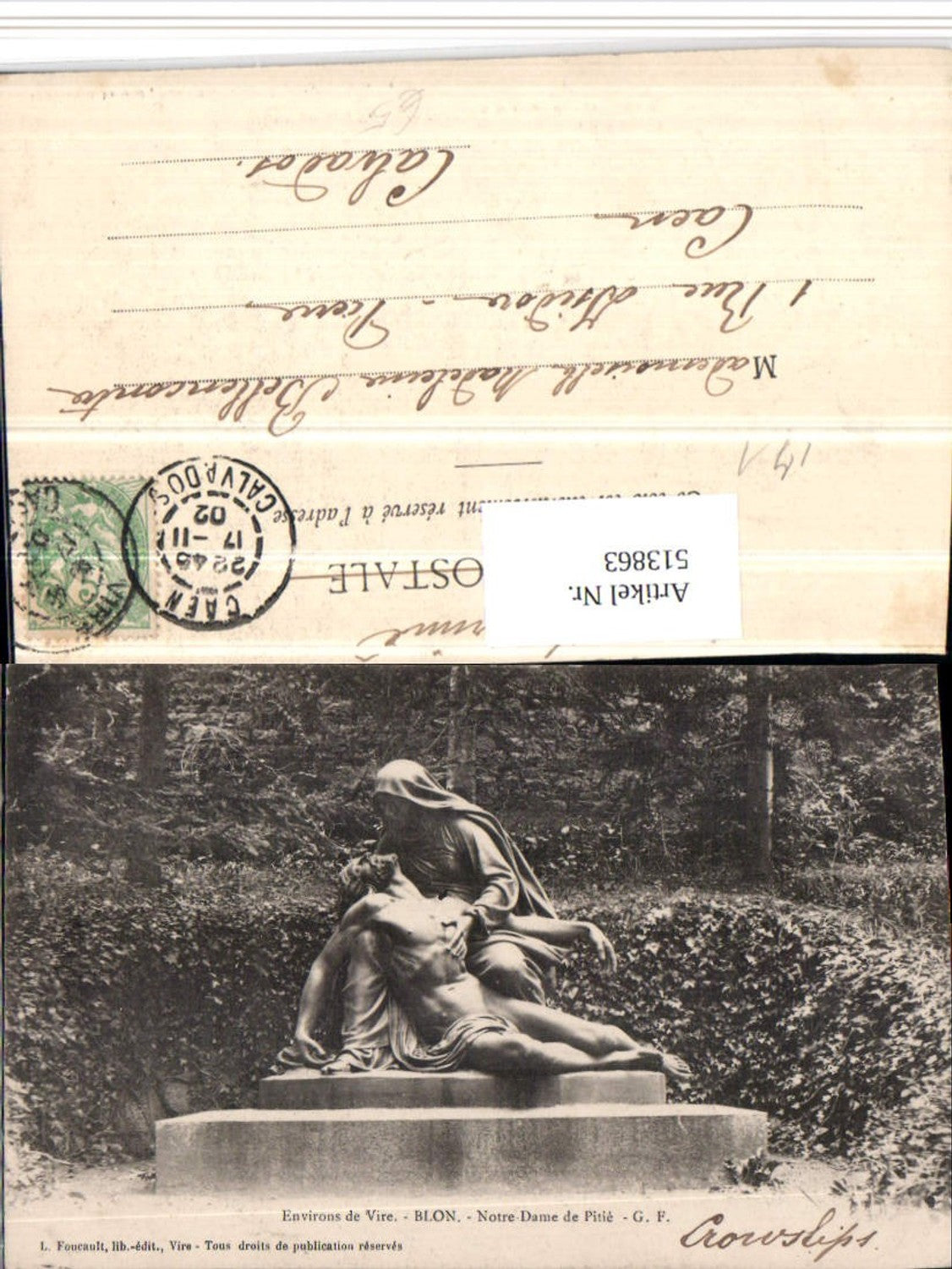 513863,Vire Blon Notre-Dame de Pitie Statue