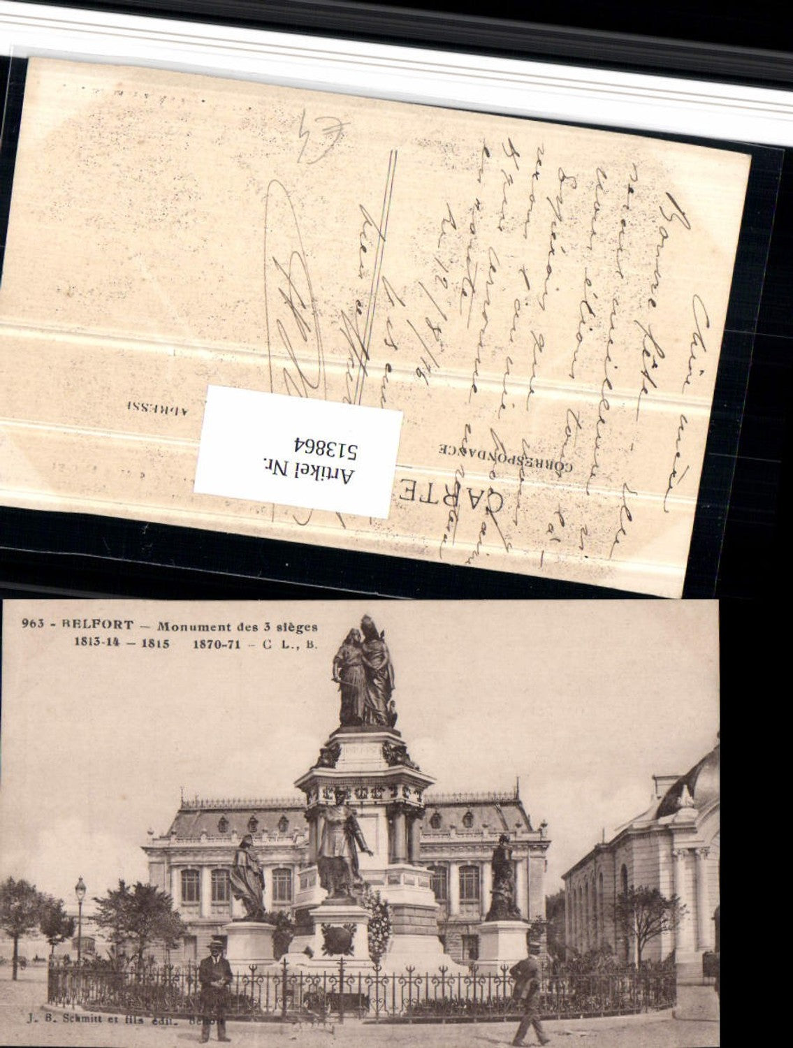 513864,Belfort Monument des 3 sieges Statue