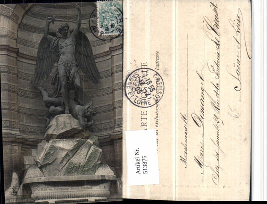 513875,Paris Fontaine Saint-Michel Brunnen Statue