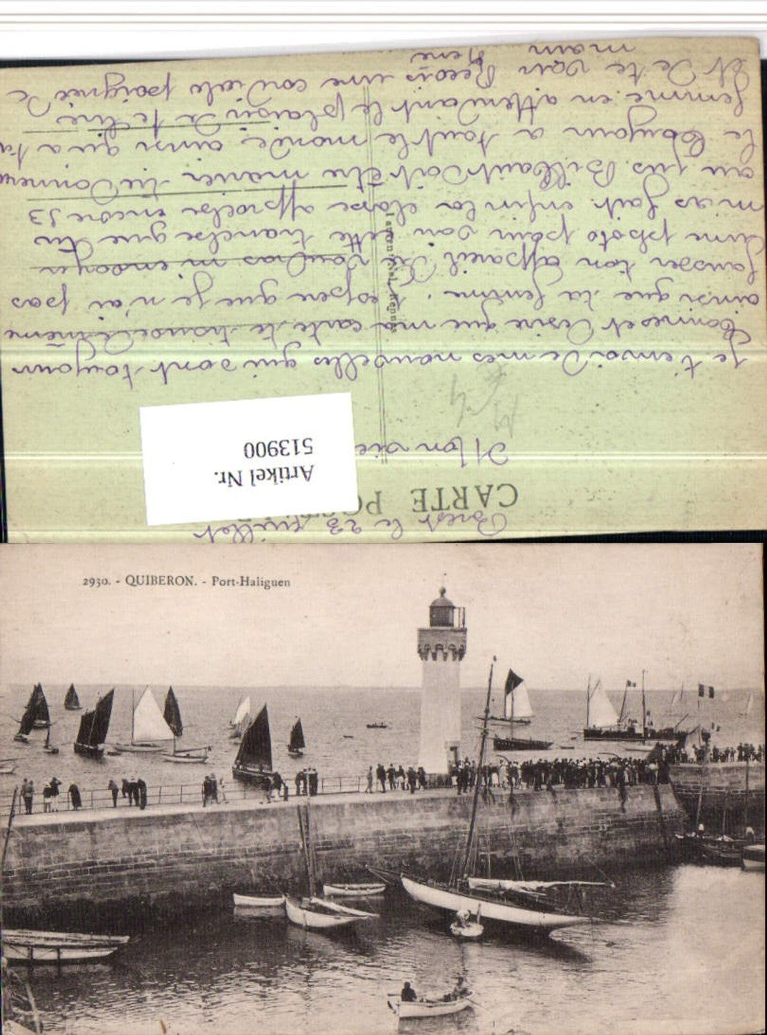 513900,Quiberon Port Haliguen Leuchtturm Boote