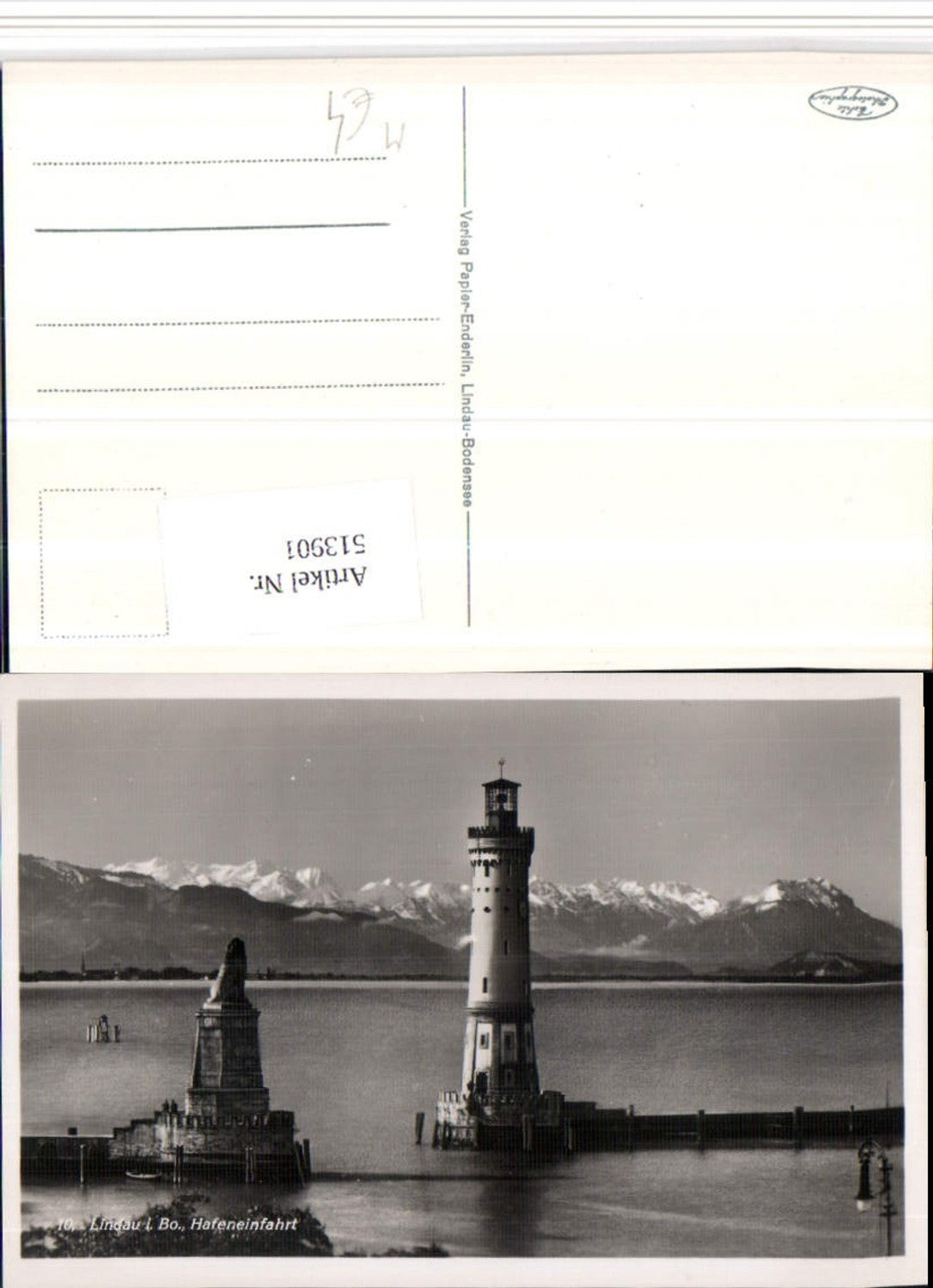 513901,Lindau im Bodensee Hafeneinfahrt Leuchtturm Bergkulisse