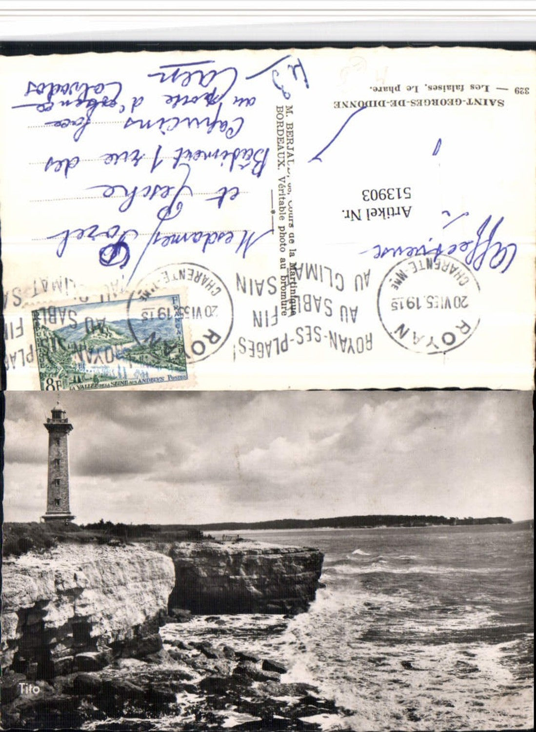 513903,Saint-Georges-de-Didonne Les falaises Le phare Leuchtturm