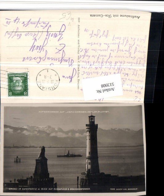 513908,Lindau im Bodensee Hafenpartie Leuchtturm Bergkulisse pub Risch-Lau 1009
