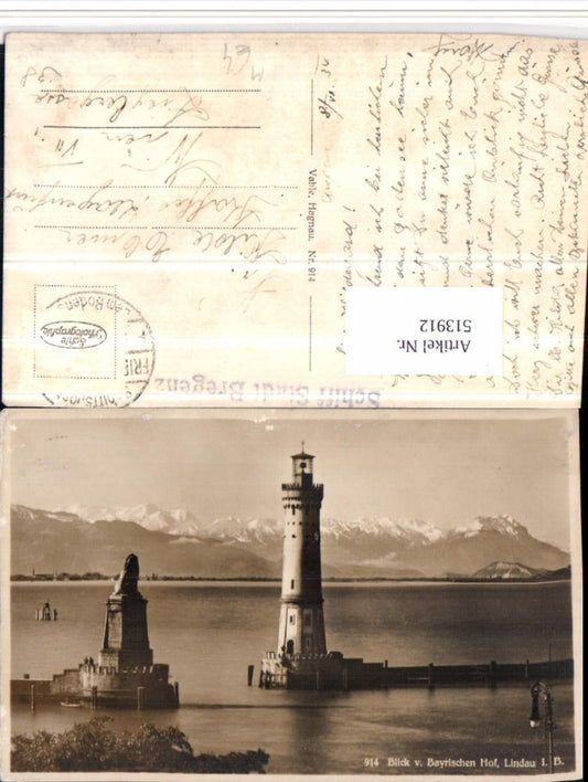 513912,Lindau im Bodensee Blick v. Bayrischen Hof Leuchtturm Bergkulisse