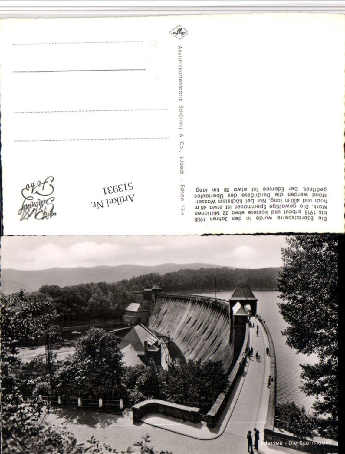 513931,Edertalsperre Talsperre b. Waldeck Sperrmauer