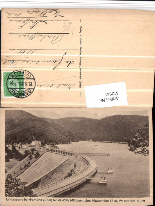 513941,Urfttalsperre Talsperre b. Gemünd in d. Eifel