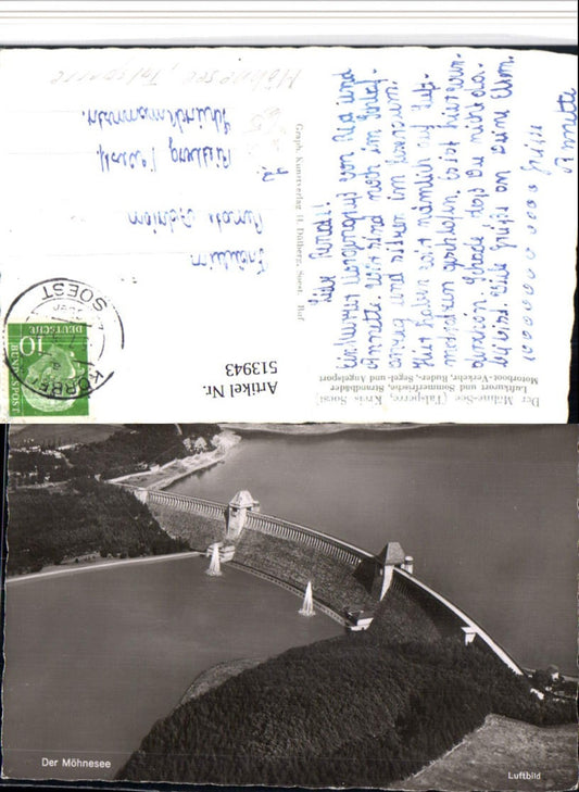 513943,Möhnesee Talsperre Fliegeraufnahme