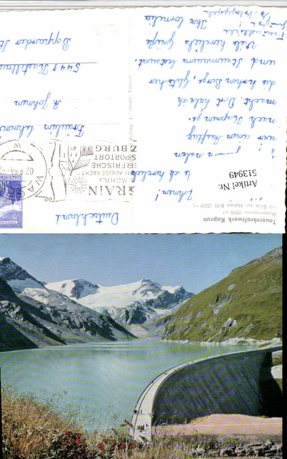 513949,Kaprun Moosersperre Talsperre Bergkulisse