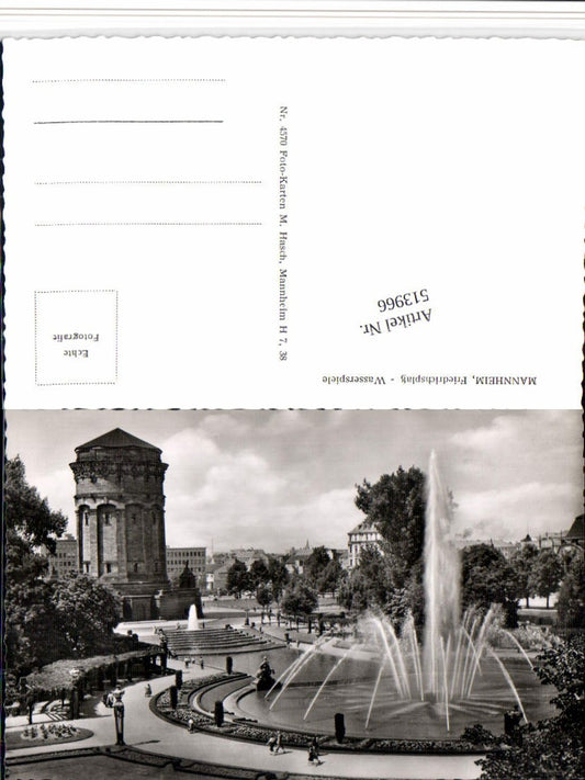 513966,Mannheim Friedrichsplatz Wasserspiele Wasserturm