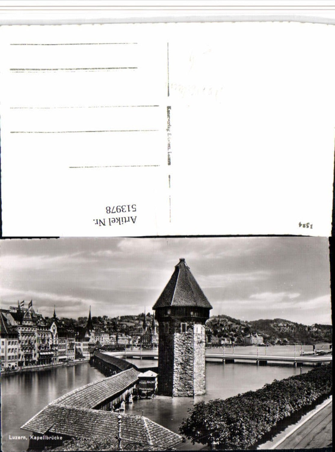 513978,Luzern Kapellbrücke Brücke Wasserturm