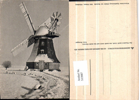 513987,Windmühle Mühle b. Rostock Winterbild pub Jugendherbergsverlag Detmold