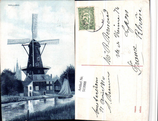 513988,Holland Windmühle Mühle Segelboot