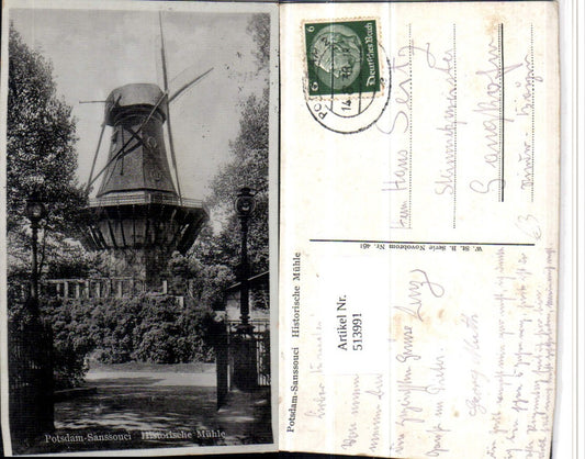 513991,Potsdam Sanssouci Historische Mühle Windmühle