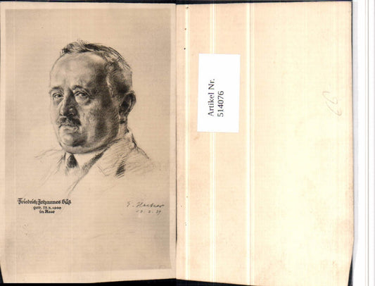 514076,Künstler AK Friedrich Johannes Süß von Aue Portrait
