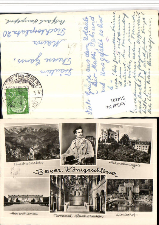 514101,Bayerische Königsschlösser König Ludwig II Adel Mehrbildkarte