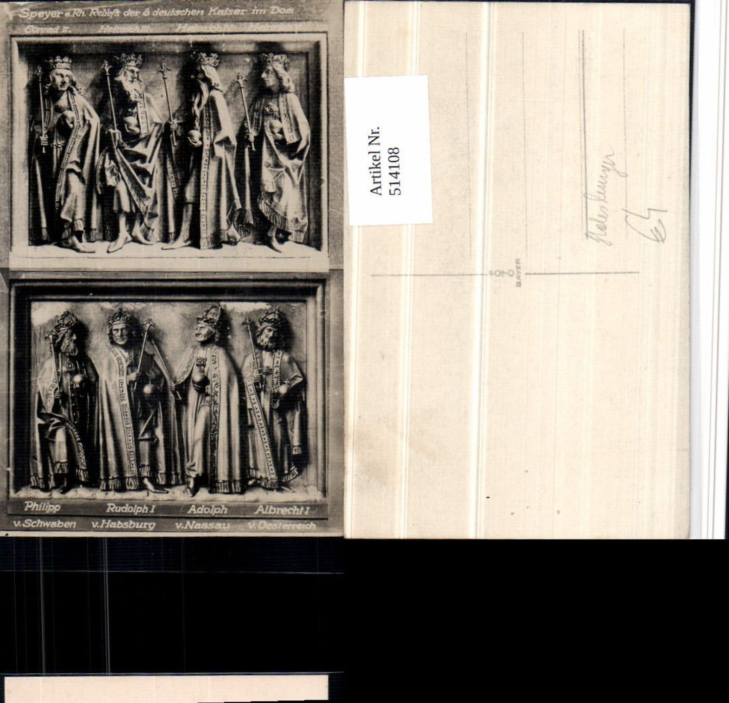 514108,Speyer Reliefs der Deutschen Kaiser Habsburger Conrad Heinrich Rudolph Adel