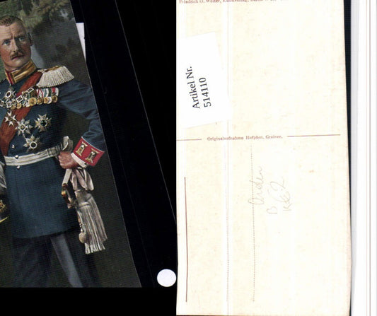 514110,Künstler AK Friedrich O. Wolter General Orden