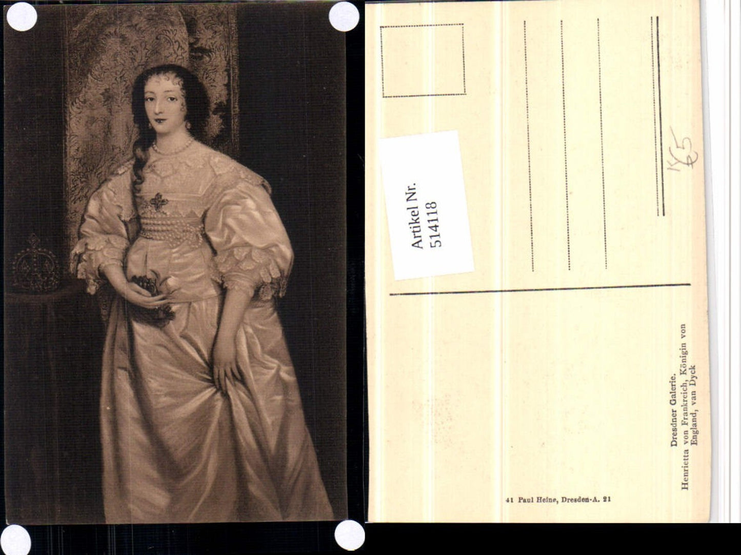 514118,Künstler AK Van Dyck Henrietta von Frankreich Königin von England Adel