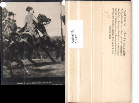 514125,Künstler AK Horace Vernet Napoleon 1 dans la Bataille Pferd