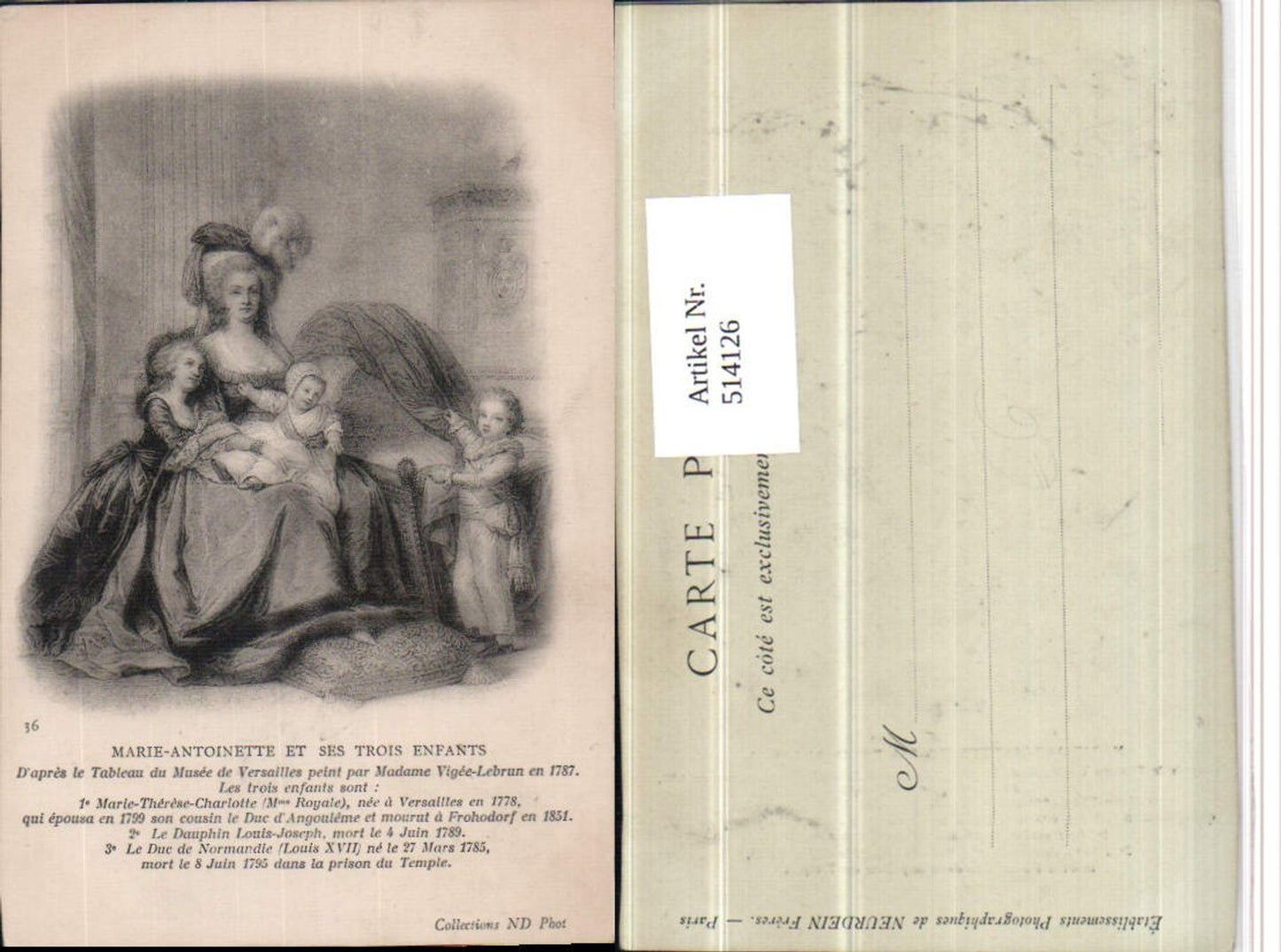 514126,Künstler AK Marie Antoinette et ses Trois Enfants Französische Königin Adel