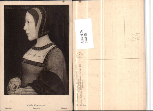 514155,Künstler AK Anna de Boulen Ehefrau König Heinrich VIII von England Adel