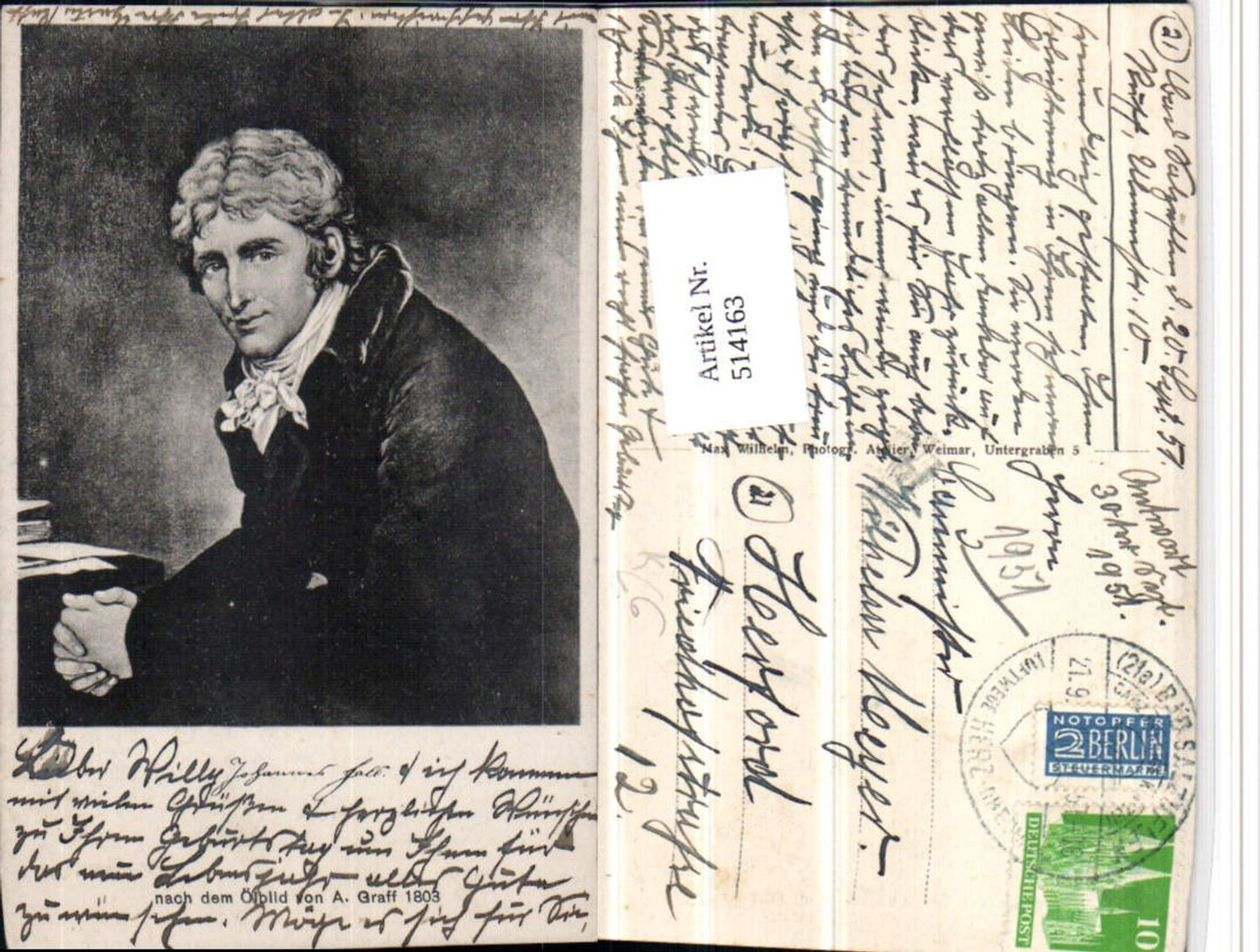 514163,Künstler AK A. Graff Schriftsteller Johannes Daniel Falk Portrait