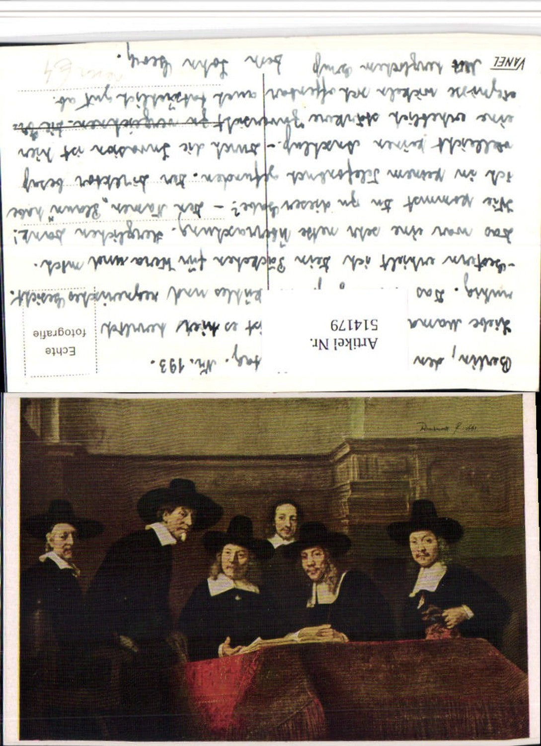 514179,Künstler AK Rembrandt Männer m. Hüten Lesen