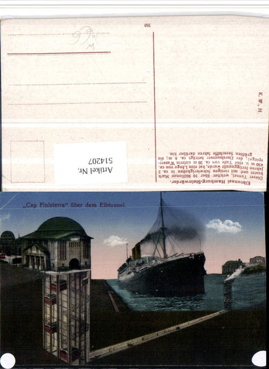 514207,Cap Finisterre über dem Elbtunnel b. Hamburg Schleuse Dampfer